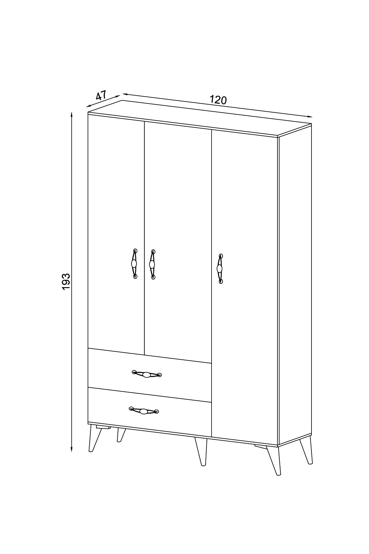 Alya Aynalı D3 Kapılı Dolap (Aytaşı)