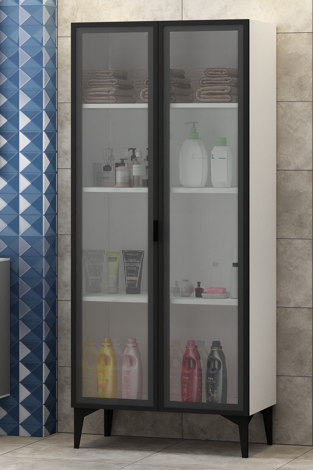 Eny Düz Çift Kapaklı Banyo Dolabı