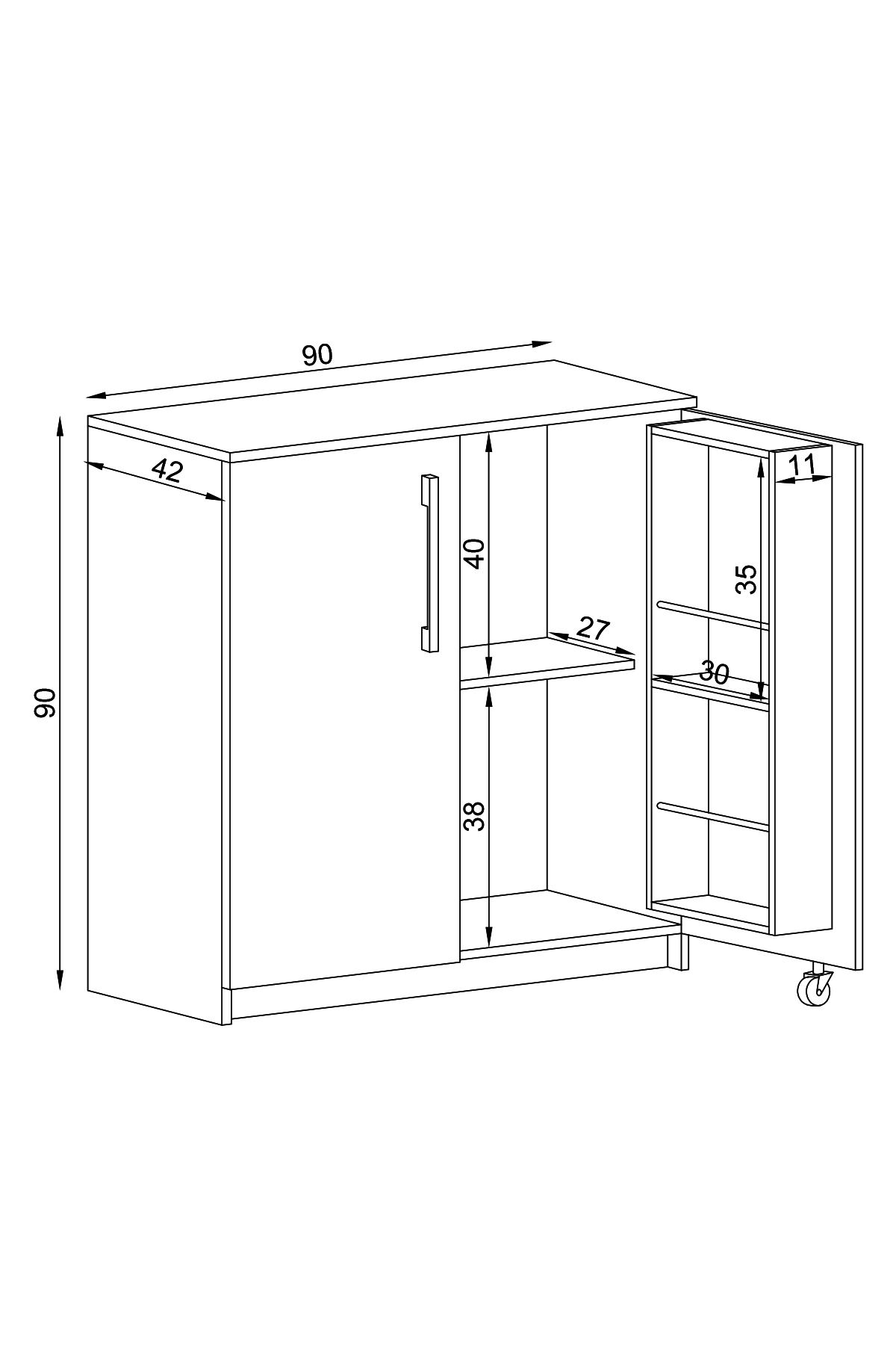 Serra 90 cm Erzak Dolabı